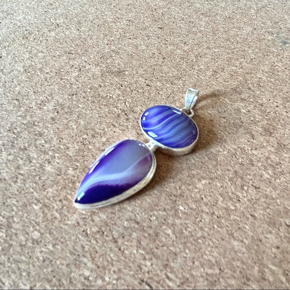 Botswana Agate Pendant in 925 Silver - Picture 4 of 5